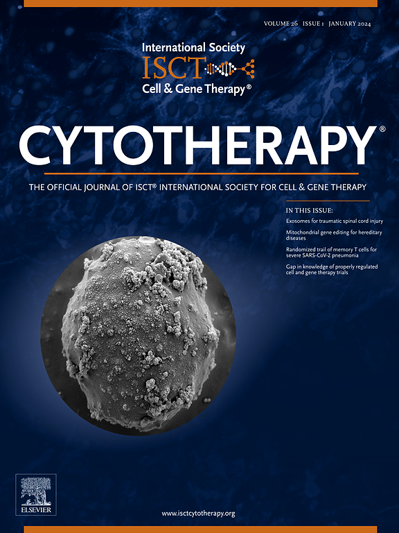 Go to journal home page - Cytotherapy